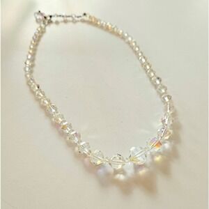 Vintage Sparkle: Laguna Aurora Borealis Crystal Necklace